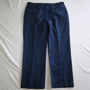 Tom James 36x30 Blue Plaid Superfine All Season‎ Wool Mens Dress Pants
